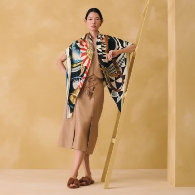 シルクバンダナ 《エプロン・ドール》 - ブルー | Hermès - エルメス